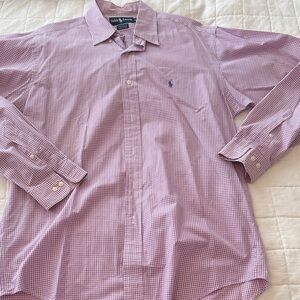 Polo by Ralph Lauren Men's Purple Checkered Dress Shirt